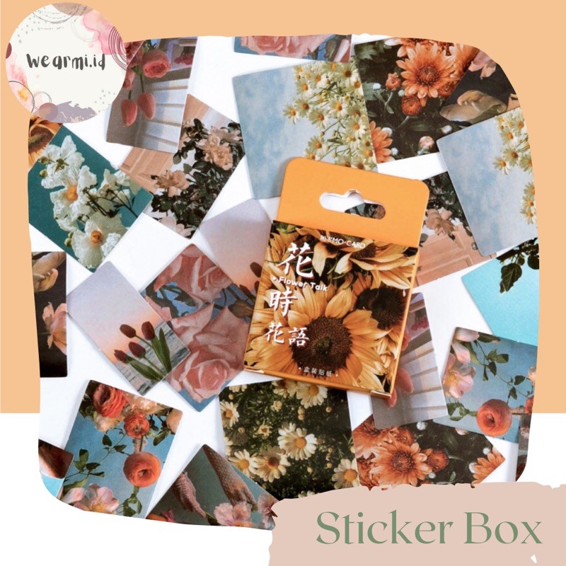 

46 Pcs Deco Sticker Box Planner DIY Scrapbook Stiker Dekor Kotak Colorfull Sunflowers Matahari Bunga