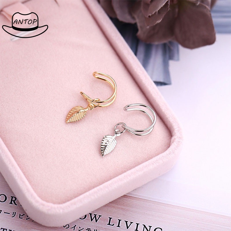 Anting Klip Korea Dari Klip Telinga Kreatif Berlian Tunggal Anting Berbentuk U Bintang ANTOP