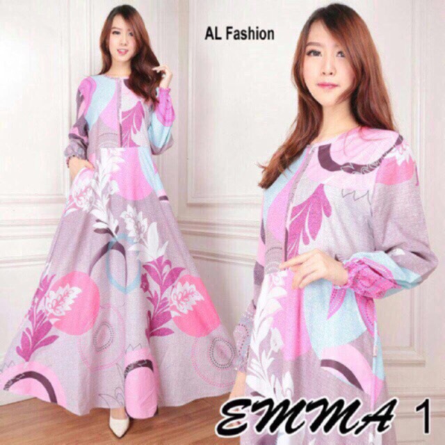 AB (agen baju ) MAXI EMMA motif bunga gamis perempuan 