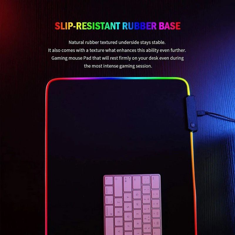 Mouse Pad Gaming Glowing LED High Precision Mousepad RGB XL 80cm*30cm Besar For PC