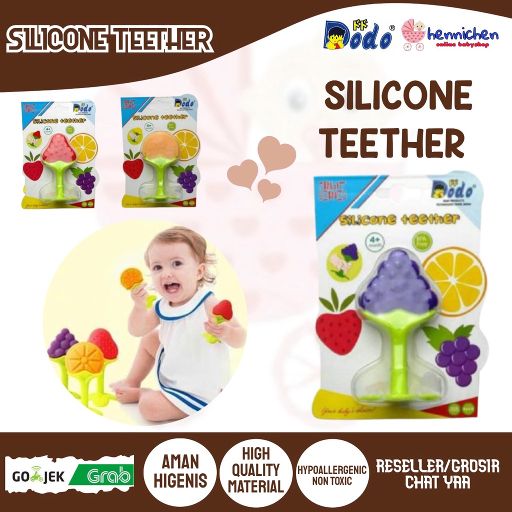 DODO Silicone Teether Fruit Series/mainan gigi bayi