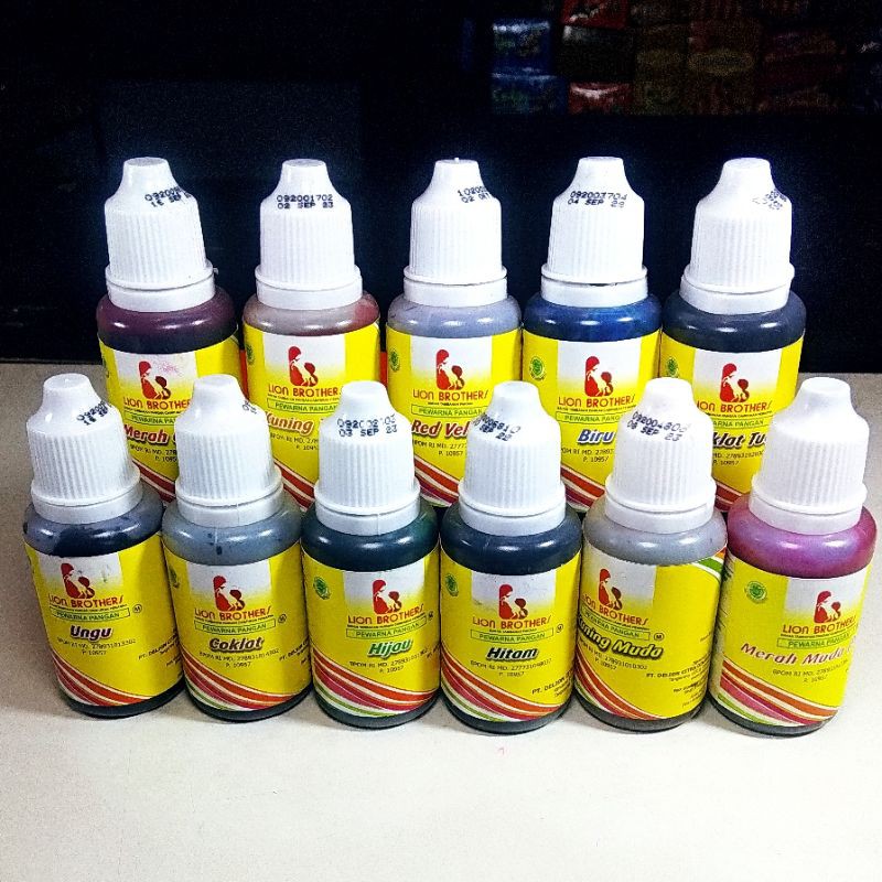 

Lion Brothers Pewarna Makanan Cair 30gr Pilih 12 Varian Warna