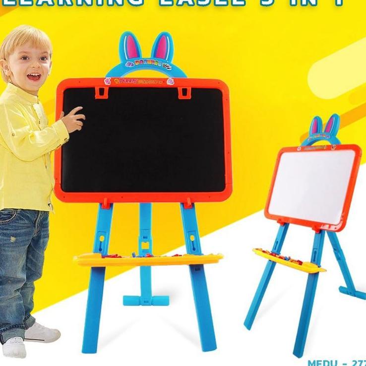 

Hot Sale - LEARNING EASEL 3 in 1 MAGNET - PAPAN TULIS ANAK MAGNETIC DUA SISI WHITEBOARD BLACKBOARD HITAM PUTIH ,.