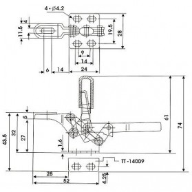 Grab Medan Alat Bantu Dorong Jepit Vertical Toggle Clamp Hold Down Handle - GH-301A - Silver