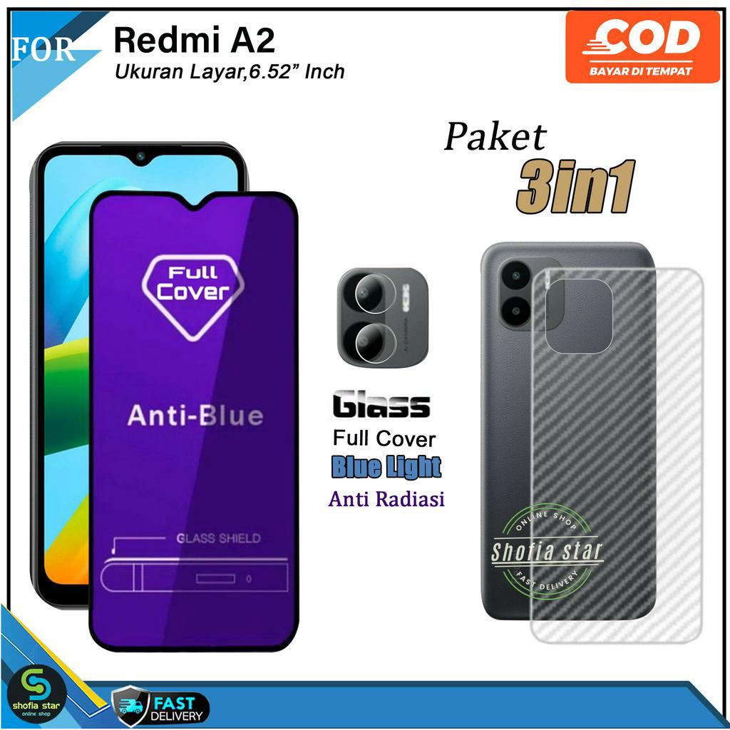 Promo 3in1 Tempered Glass Ceramic Privacy Redmi A2 Anti Gores Anti Spy Full Layar