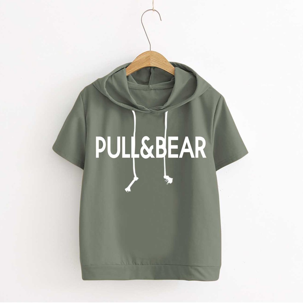 Bess - Sweater Hoodie Crop Murah / Sweater Hoodie Crop Lengan Pendek PULL&amp;BAR