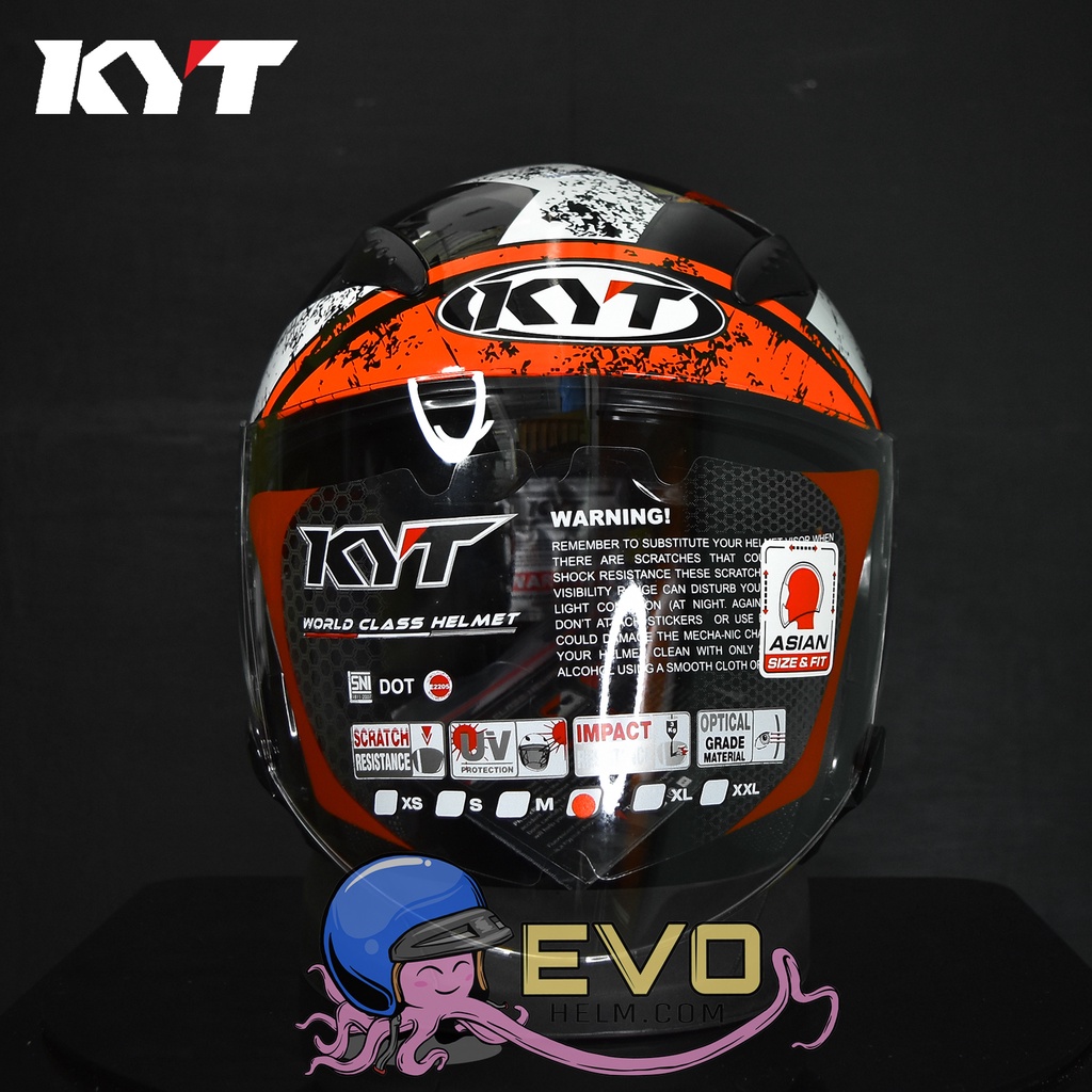 KYT GALAXY_SERI #5 BLACK WHITE RED (DOUBEL VISOR)