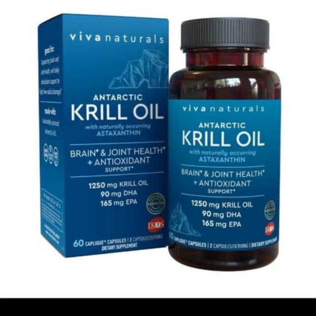 Viva naturals krill oil 1250 mg 60 kapsul. Supplemen support antioksidan lawan VIRUS