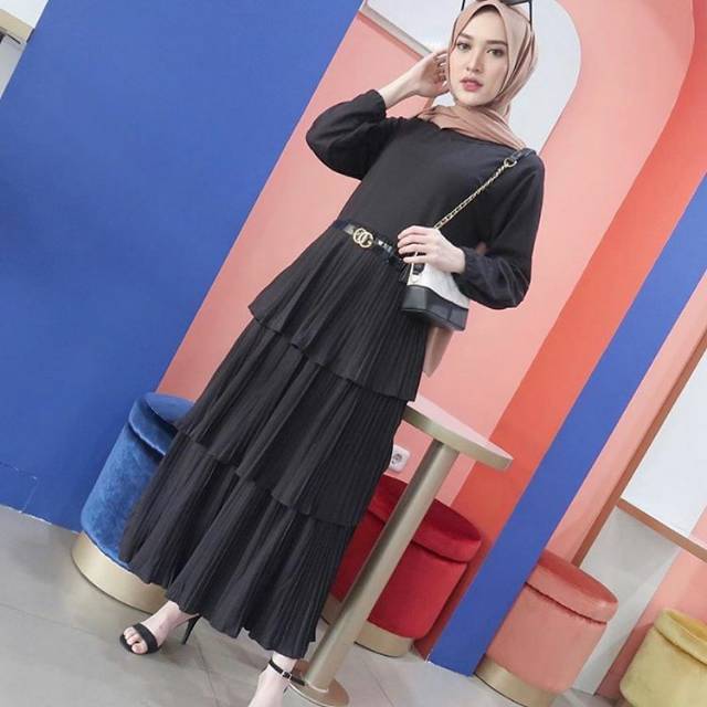 CLARISSA MAXI PLEATS / DRESS PLISKET / GAMIS SYARI / GAMIS BUSUI