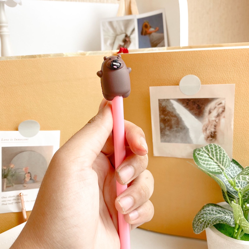 

1 SET 3 PCS BISA COD TERMURAH PULPEN GEL KARAKTER KARTUN ANIMASI WE BARE BEARS BOLPEN PENA PEN WBB GROSIR 3 PCS 6 PCS 12 PCS