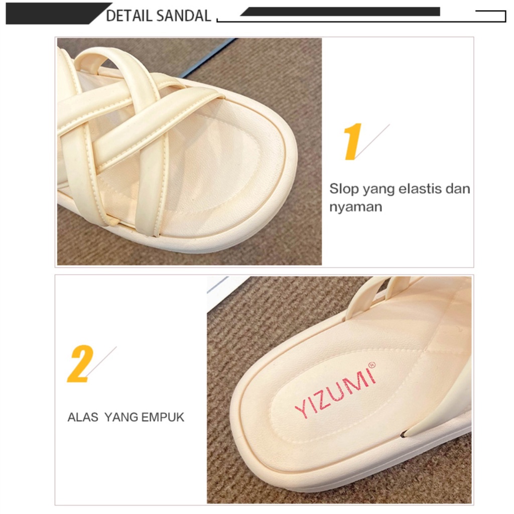 SANDAL SELOP WANITA KARET YIZUMI | SENDAL WANITA SELOP JELLY 2006-Y1