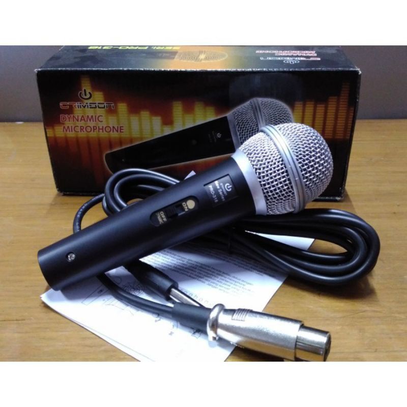 Crimson Pro Microphone Mic + kabel Crimson 318c/319 Switch On Off Ori