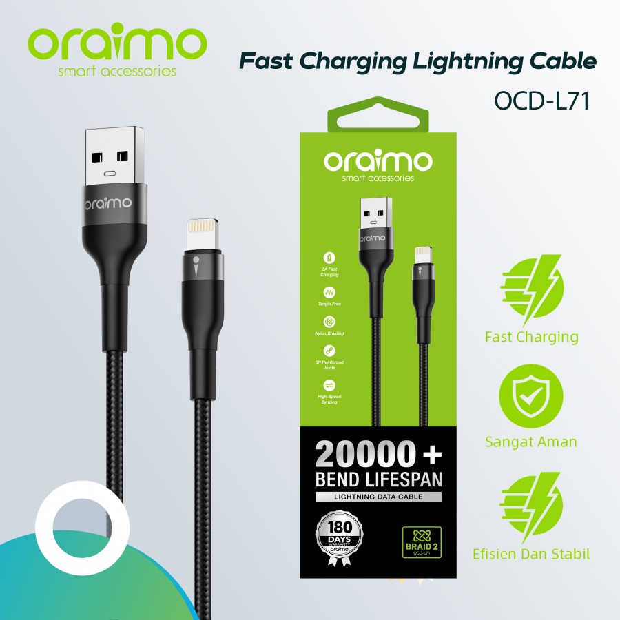 Oraimo Kabel Data Iphone Lightning Fast Charging OCD-L71