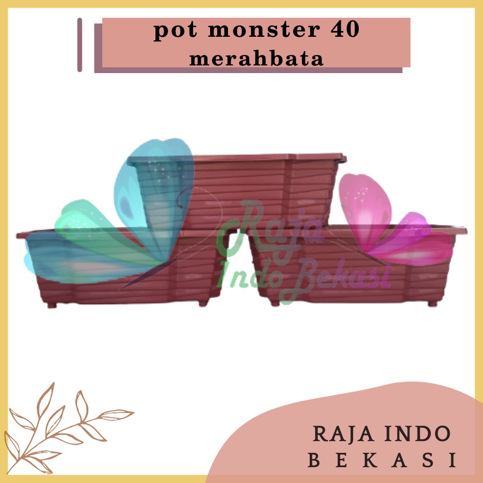 Pot Monster 40 Merah Bata Coklat Bata By Garden Of Love Pot Panjang Plastik Putih Murah Tanaman Mirip Pot Sgp 03 05