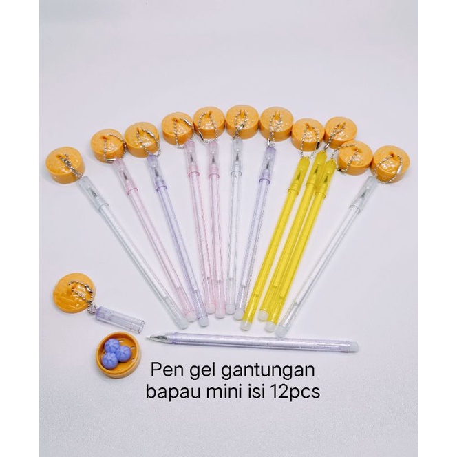 

Pulpen gel Gantungan bapau mini/ pen gel karakter isi 12pcs