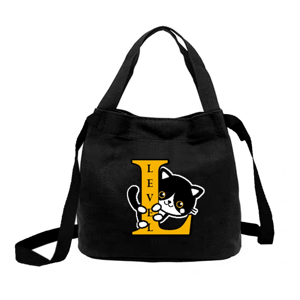 HANDBAGKU TAS LEVEL TOTE CAT BAG MINI MEOW KOREA CANVAS HANDBAGKU TAS LEVEL TOTE CAT BAG MINI MEOW KOREA CANVAS