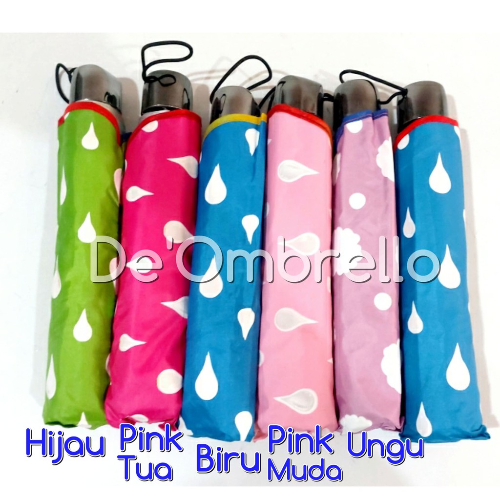 (4)De'Ombrello! Payung Magic Warna Motif Water Drop Anti UV