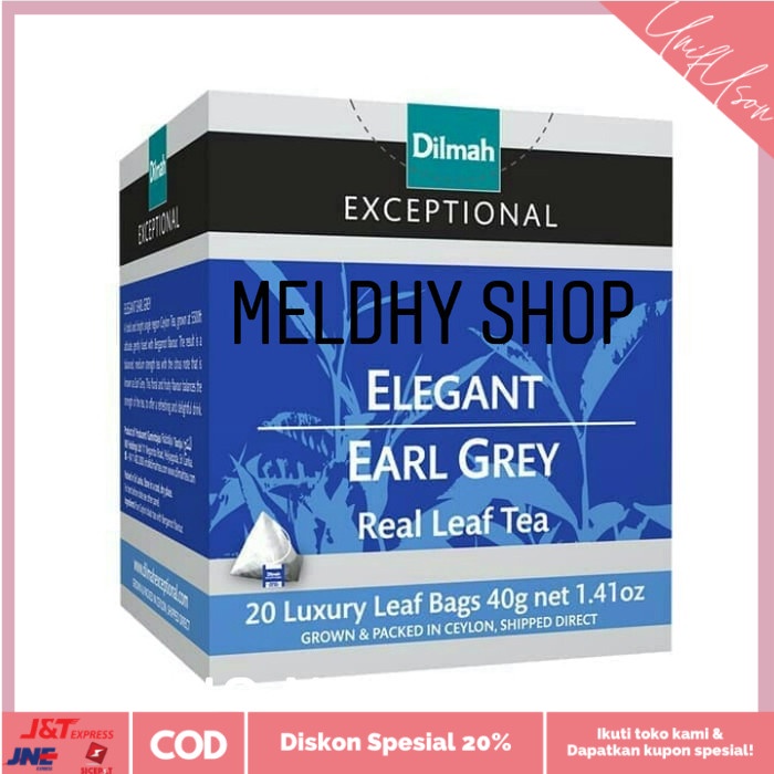 

⭐COD⭐ DILMAH CEPTIONAL ELEGANT EARL GREY Real Leaf Tea 20bag/40gr