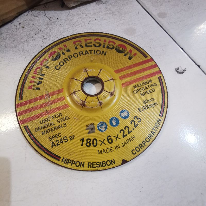 Mata Gerinda Batu Poles 7" Nippon Resibon Grinding Wheel 7 Inch 6 mm