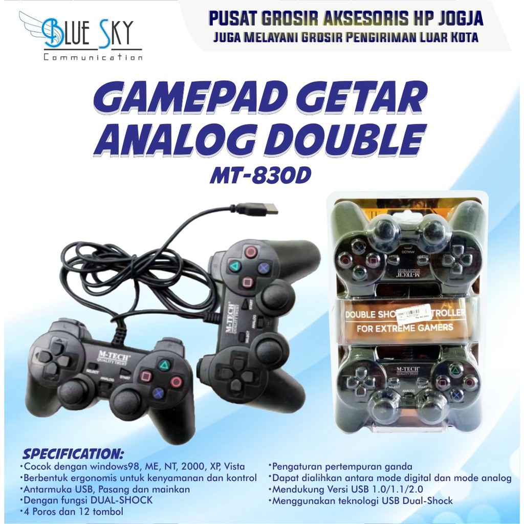 GAMEPAD MOUSE GETAR ANALOG DOUBLE M-TECH