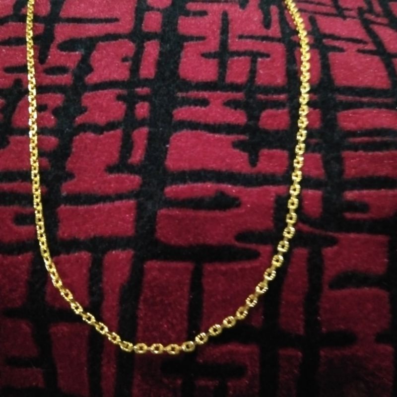 kalung dewasa motif rantai Medan ukir emas muda