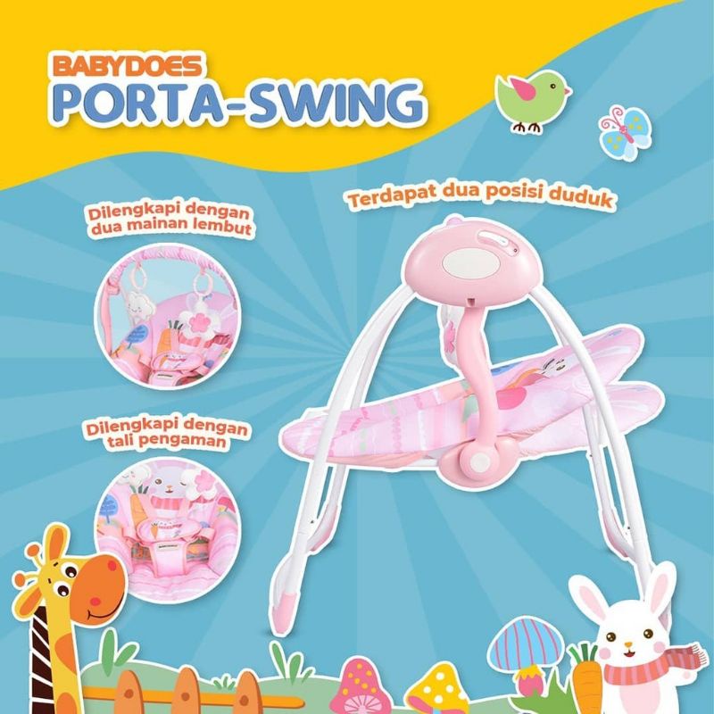 Babydoes Porta Swing With Remote / Ayunan Bayi Elektrik