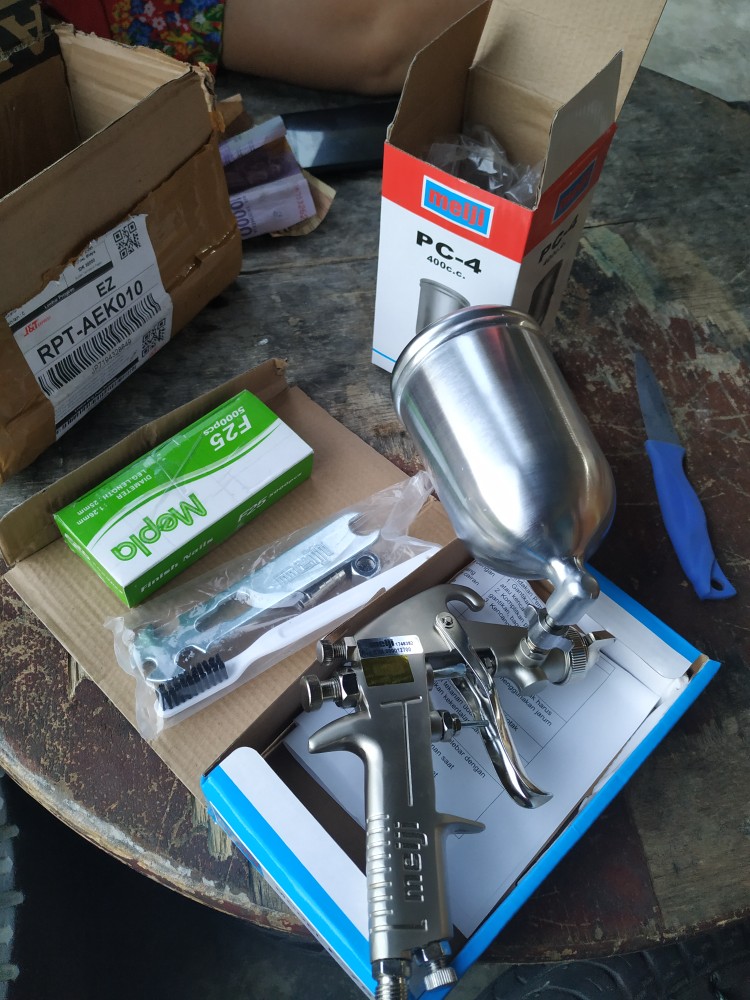 Meiji Pc 4 F75 Spray Gun Semprotan Angin Cat Meiji Tabung Atas Pc4 F75