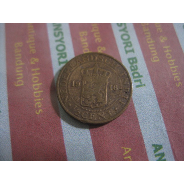 koin benggol 0.5 cent 1916 nederlandsch indie iklan h579
