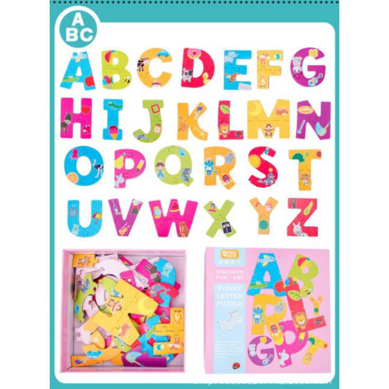 BIANCA - Puzzle Edukasi Alphabet Number / Puzzle Jigsaw Huruf Angka