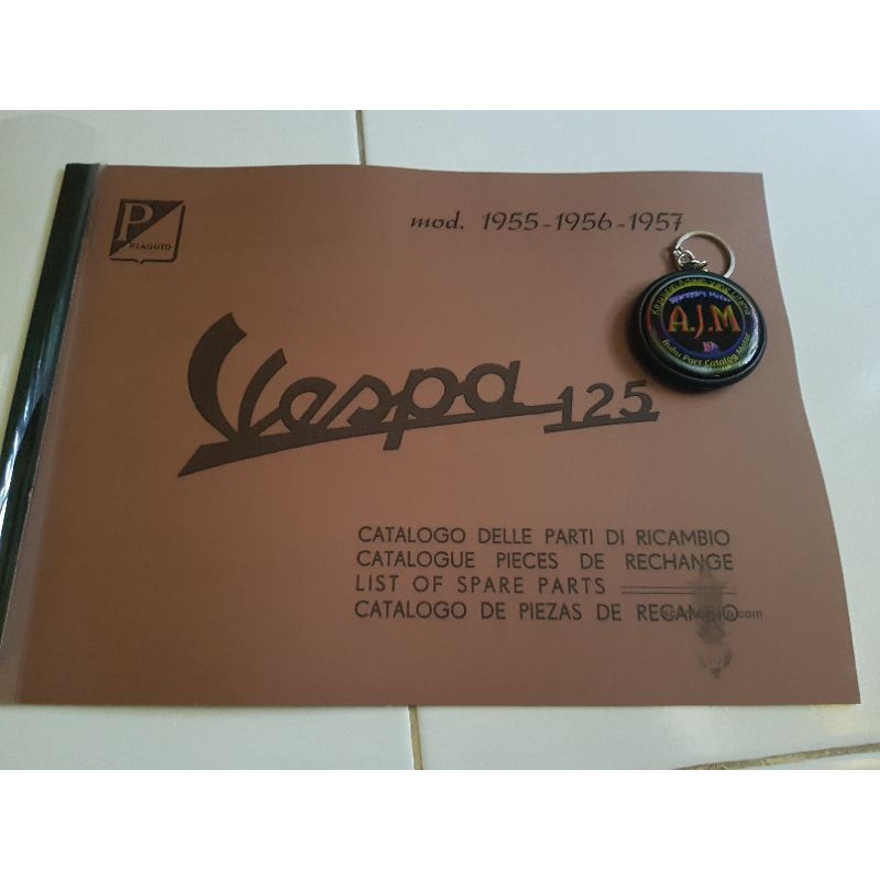 Buku Parts Catalog Catalogue Copian Vespa 125 Mod 1955 1956 1957
