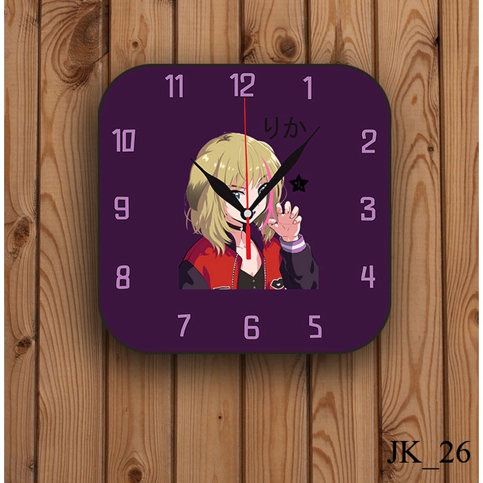 Jam Dinding Karakter Wonder Egg Priority Rika Kawai Pajangan Dinding Anime Jam Karakter JK26