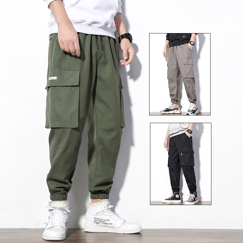  Celana  Panjang  Pria  Gaya Jepang Original Dengan Saku Besar 