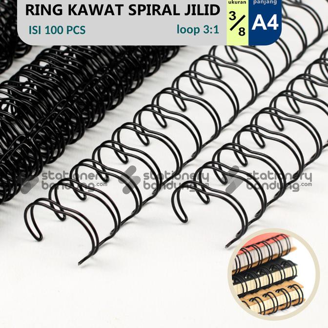 

BEST SELLER RING KAWAT SPIRAL JILID 3/8 A4 SPIRAL WIRE 3/8 A4 3:1 35LOBANG SALE