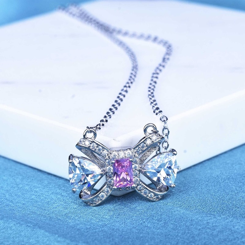 INS Cold Style Diamond Bow Color Matching Jewelry Set