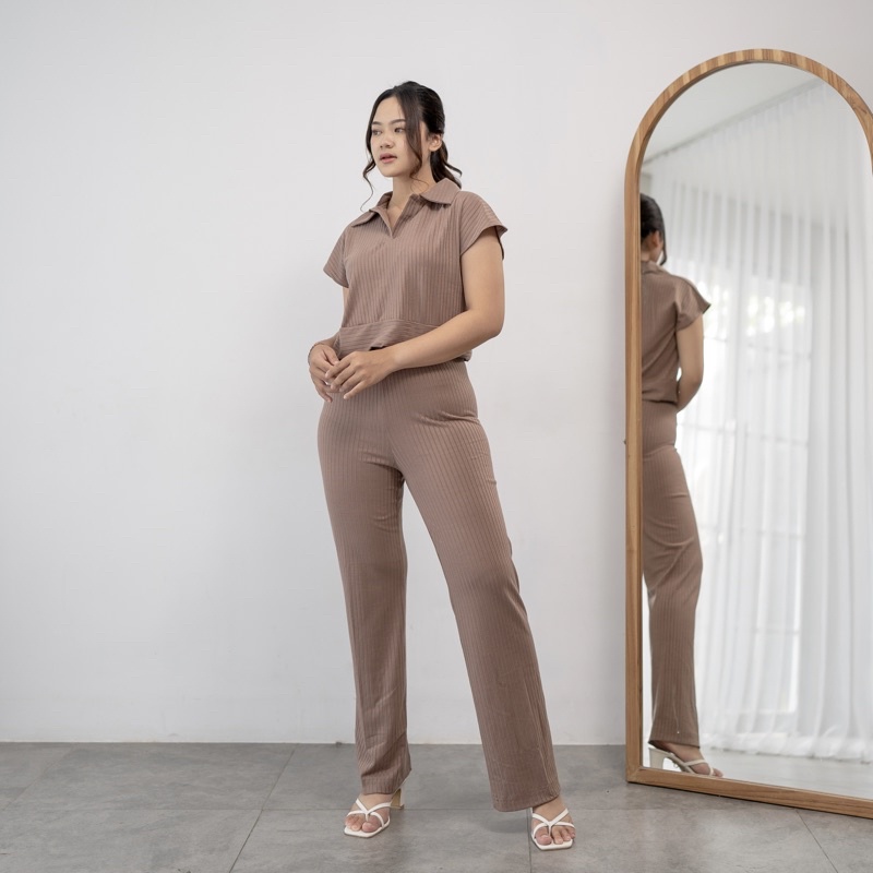 Georgios Women | Zoe Knit | Baju Celana Wanita-Mauve