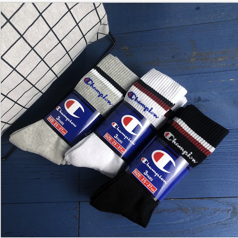CP004 Kaos Kaki Panjang Champion Original Socks Olahraga