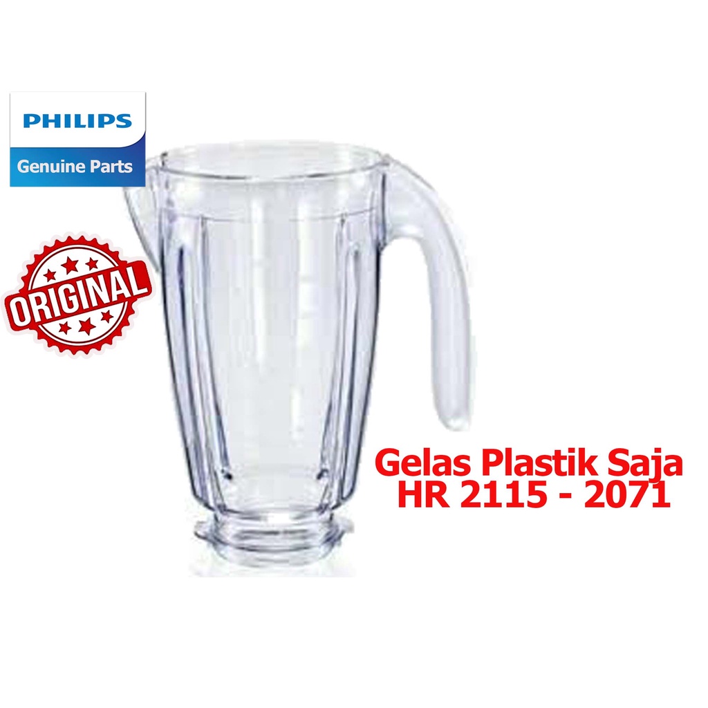 Gelas Blender Philips Plastik Kaca Beling Original HR 2115 2116 2061 2071 2221 2223 1 Set Komplit Mounting Pisau Jar Gelas Asesoris Blender Plastik Philips 1 Set