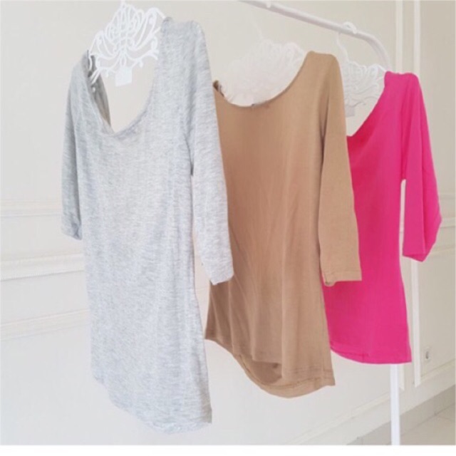 KAOS LENGAN PANJANG . KAOS PINK FANTA / KAOS COKLAT / KAOS ABU
