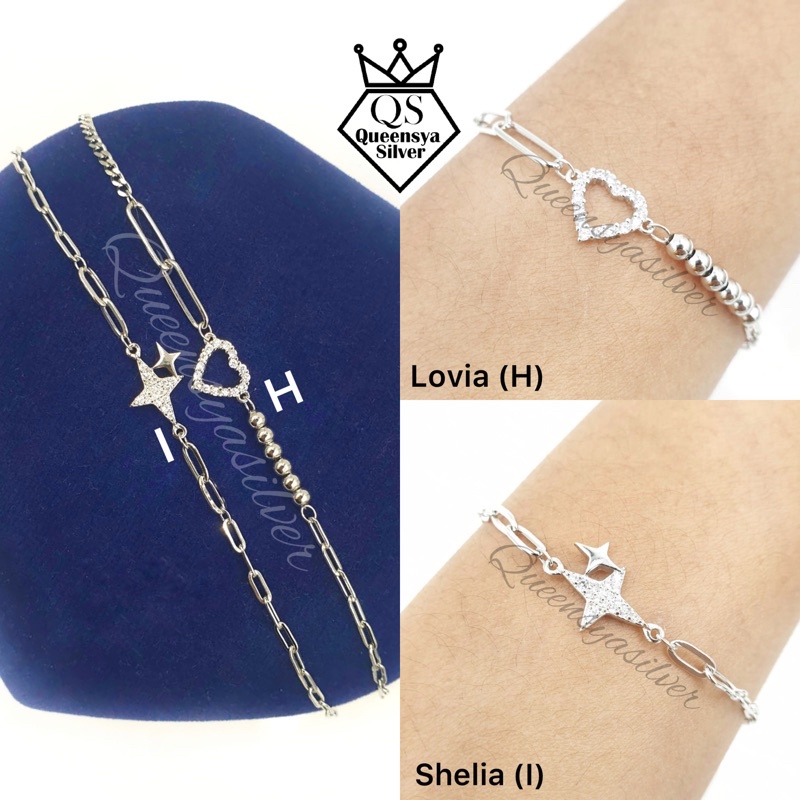 Gelang Tangan Perak Silver Korea Asli 925 Lapis Emas Putih || Ringan Fashion Rantai Extension || Queensya Silver