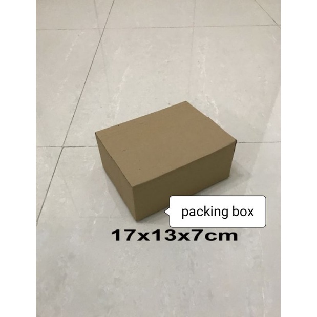 

karton/dus UK.17x13x7cm.single wall.luar polos dalem ada tulisan/gambar