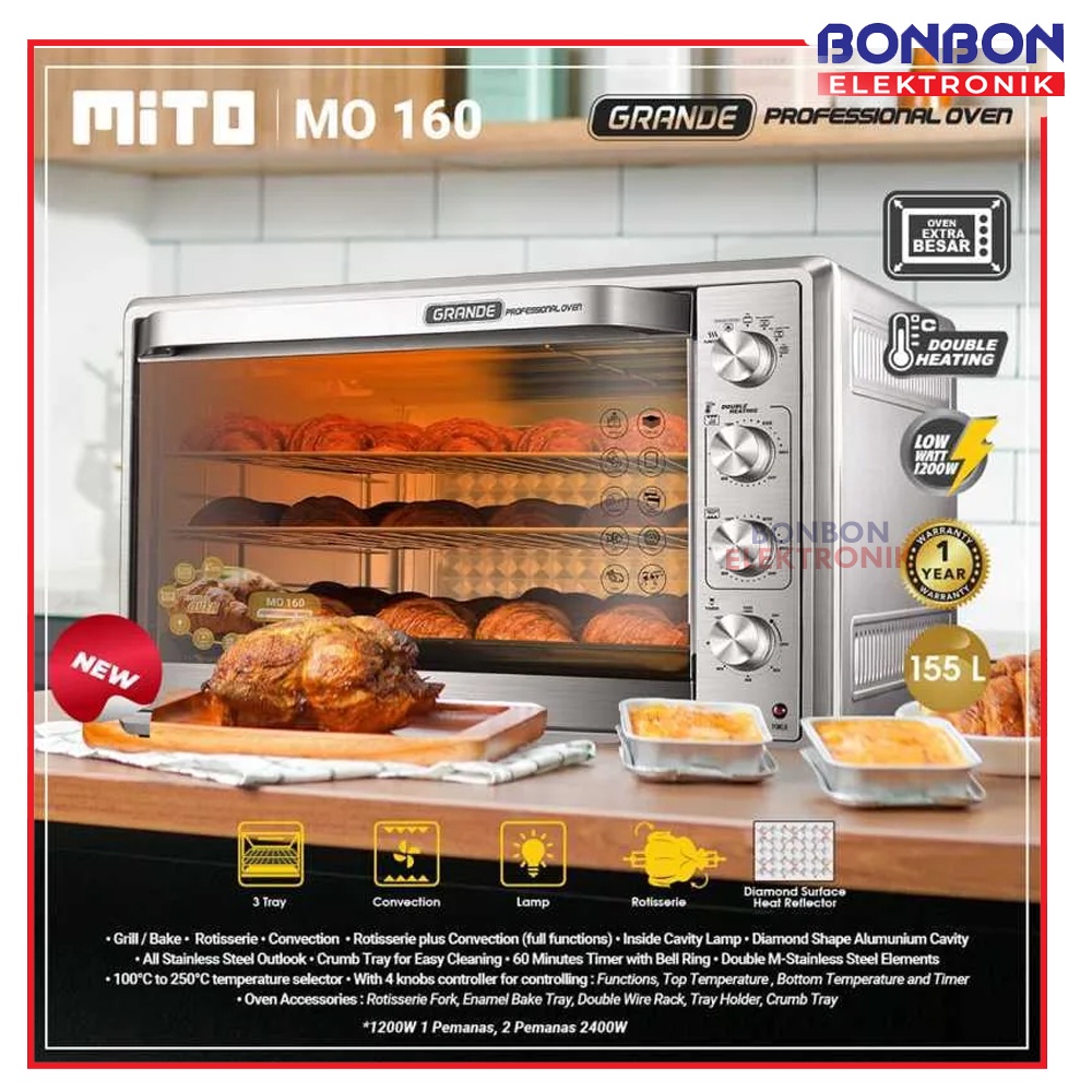 Mito Oven Listrik Grande Professional MO-160 155L / MO 160 155 Liter