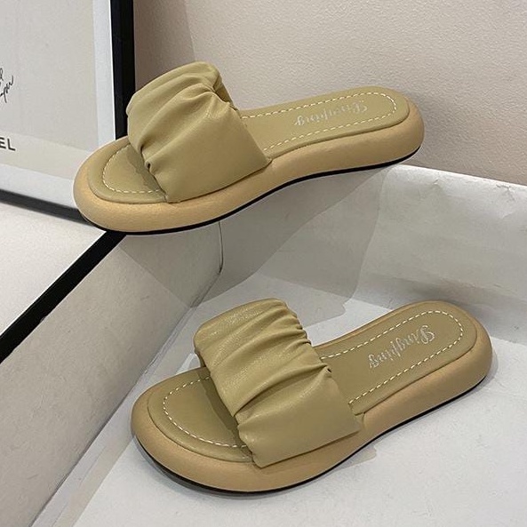 TBIG [COD] Sandal Flat Slop Wanita FLATSANDY Import Korea Style Santai Wanita Remaja