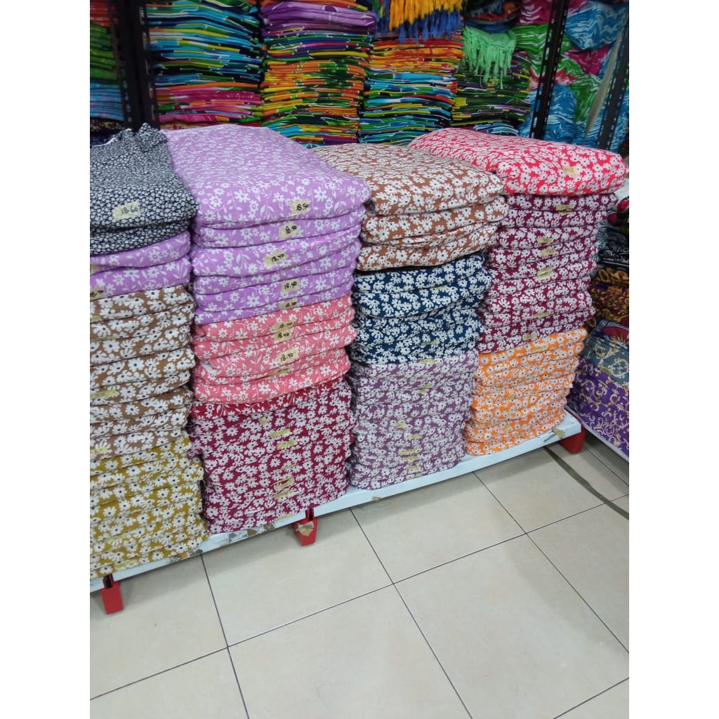 Material Kain Rayon Meteran Motif Bunga