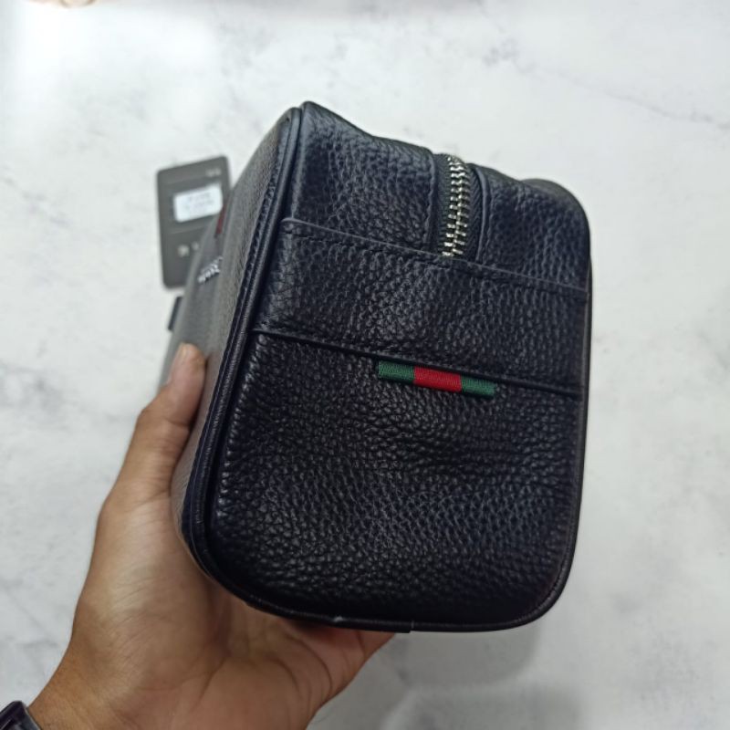 Pouch Bag Gucci/Clutch Gucci Leather Embos Tas Tangan Handbag Kulit Asli Import