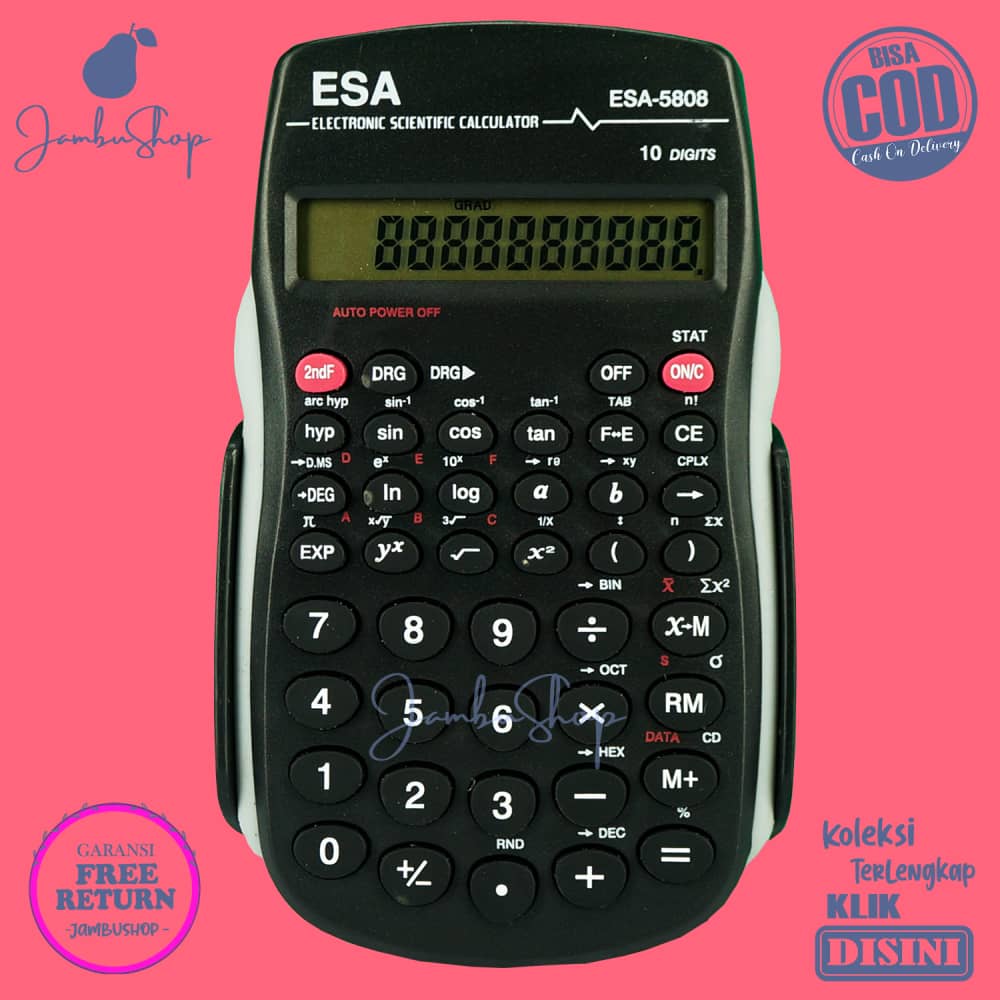 

Kalkulator Basic Calculator Minimalis Berkualitas Hitam Esa 5808 Kalkulator Scientific