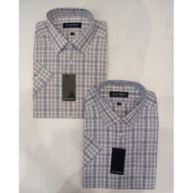 Kemeja Alisan Motif Lengan Pendek Regular
