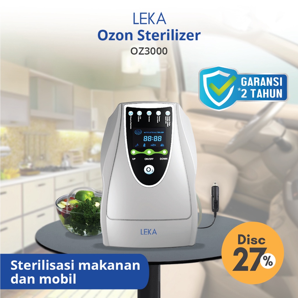 LEKA OZ3000 Ozone Sterilizer - Food & Car Sterilisasi Buah Sayur Mobil