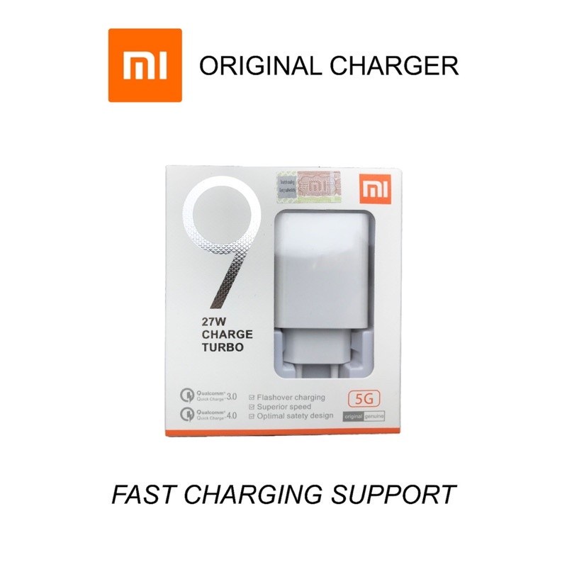 Charger Xiaomi MI 9 27W Original Fast Charging Turbo Micro &amp; Type C - micro Usb