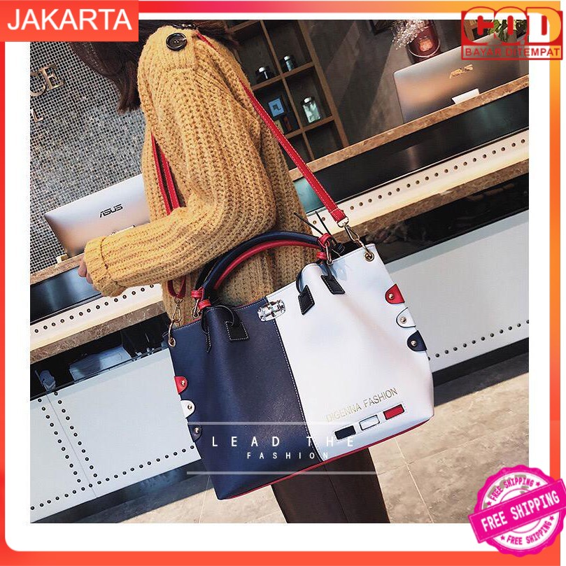 Bq3002 Blackred,Blackwhite,Bluewhite Tas Import Tas Dua Warna Split Sale
