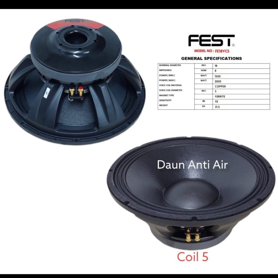 KOMPONEN SPEAKER FEST FE18VC5 FE 18VC5 18 INCH